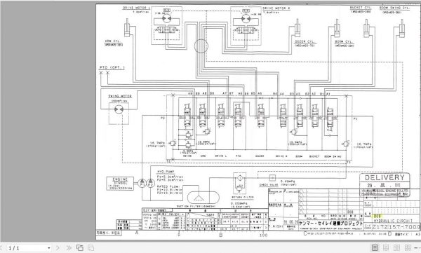 1Yanmar Mini Excavator B08 Hydraulic Diagrams Z172157 7000