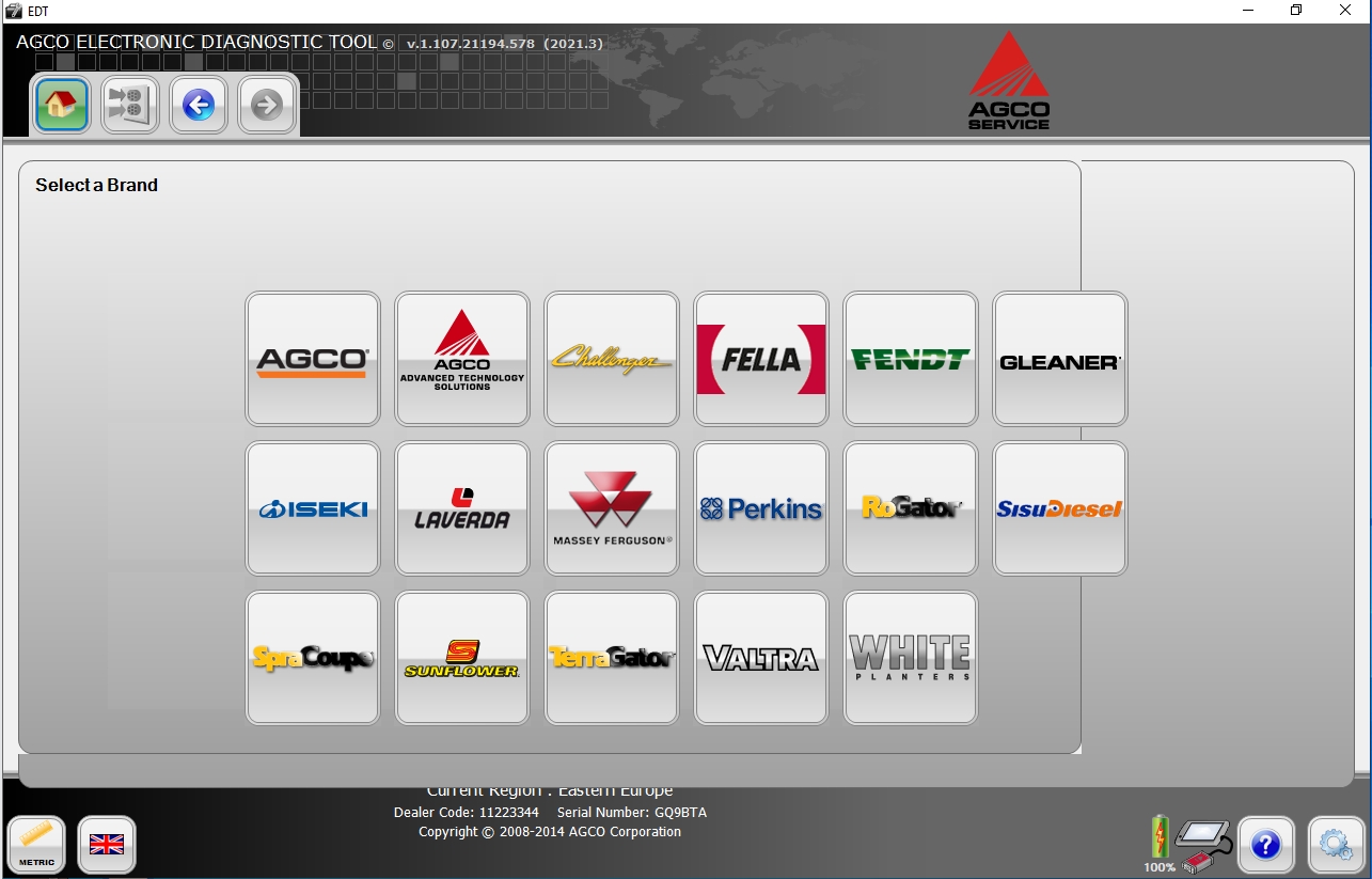 AGCO EDT Electronic Diagnostic Tool V1.107.21194.578 Updated 2021.3 Release 06.2021 Diagnostic Software 1