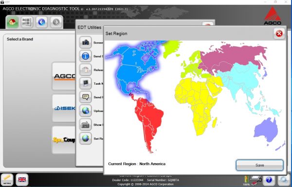 AGCO EDT Electronic Diagnostic Tool V1.107.21194.578 Updated 2021.3 Release 06.2021 Diagnostic Software 10
