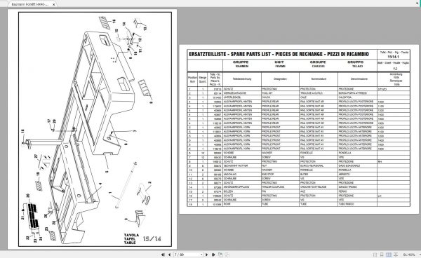 Baumann Forklift HX40 12 57 TR S.N 7758 Spare Parts Catalogue 2
