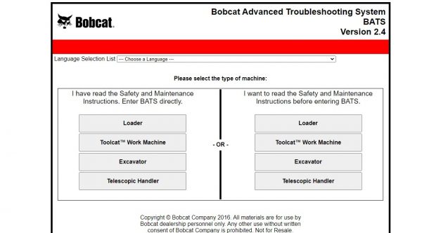 Bobcat BATS 08.2021 Advanced Troubleshooting System 8 1