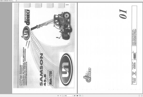 DIECI SAMSON 45.8 SPARE PARTS CATALOGUE AXL0778 1