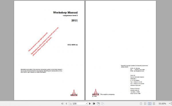 Deutz Engine 0312 Competence Level 2 Workshop Manual 4004 2011 1