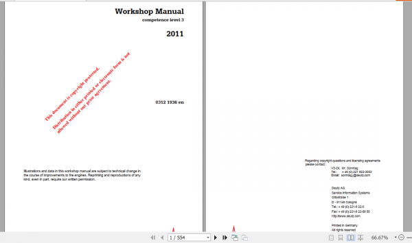 Deutz Engine 0312 Competence Level 3 Workshop Manual 1936 2011 1