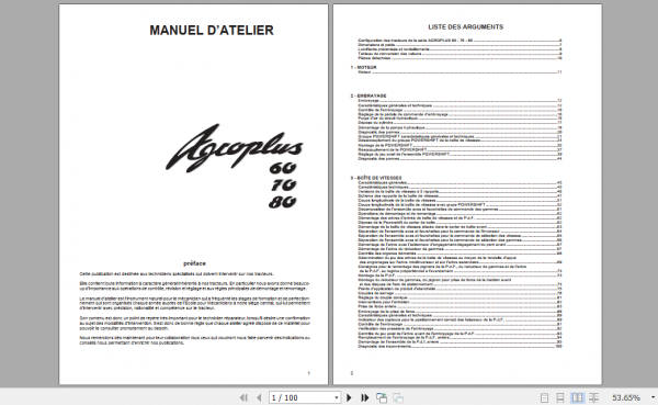 Deutz Fahr Agroplus 60 70 80 Service Manual French 1
