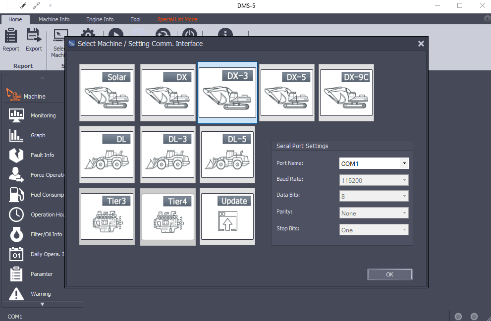 Doosan DMS 5 Excavator Wheel Loader Monitoring Program 1