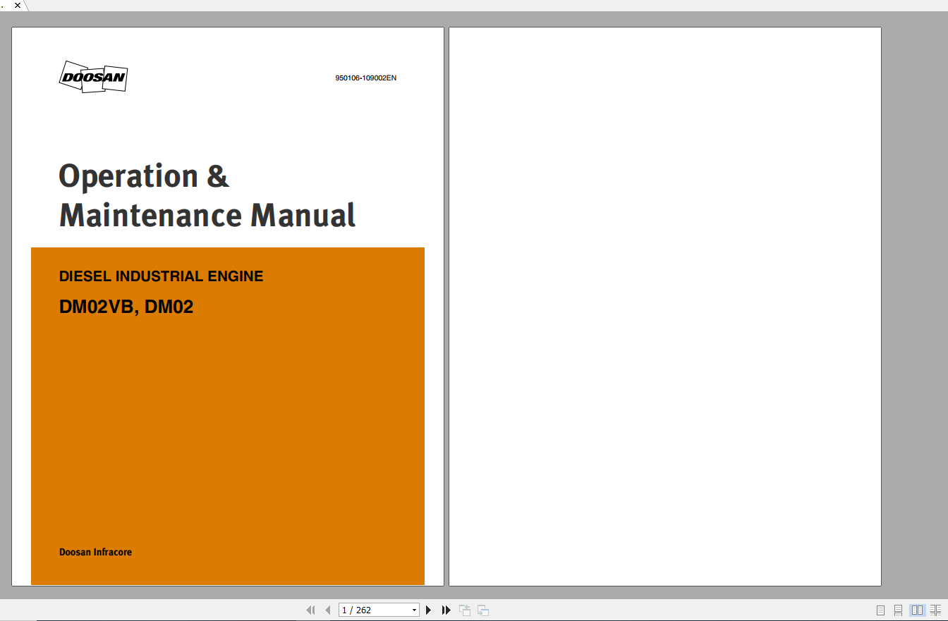 Doosan Diesel Industrial Engine DM02 DM02VB Operation Maintenance Manual 1