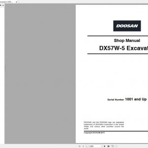 Doosan Excavator DX57W 5 Shop Manual 1