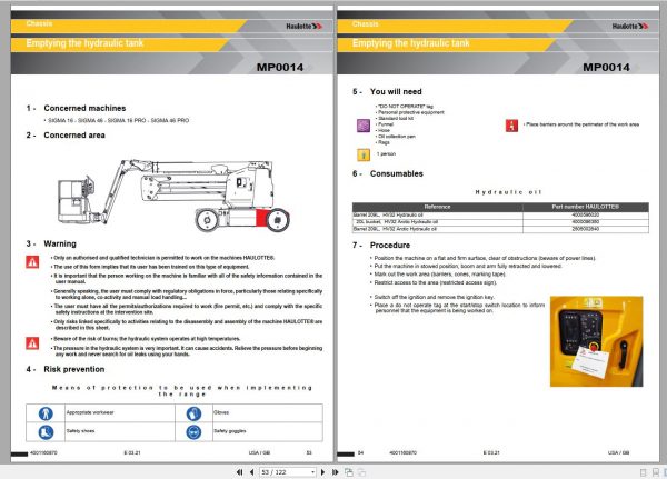 Haulotte Work Platforms PDF 212GB Updated 06.2021 Service Maintenance Operators Manual Training Spare Parts Manual 5