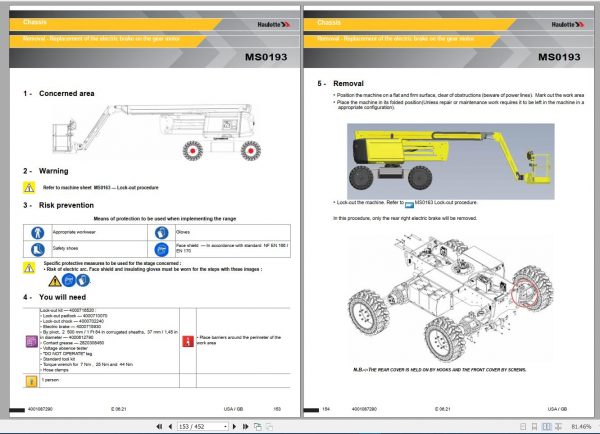 Haulotte Work Platforms PDF 23.45 GB Updated 08.2021 Service Operators Manual Spare Parts Manual DVD 7