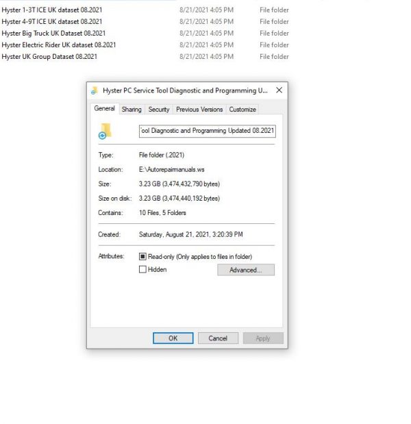Hyster PC Service Tool Diagnostic and Programming Updated 08.2021