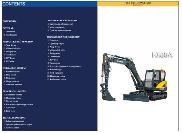 Hyundai CERES Heavy Equipment Service Manual Updated 09.2021 Offline DVD 6
