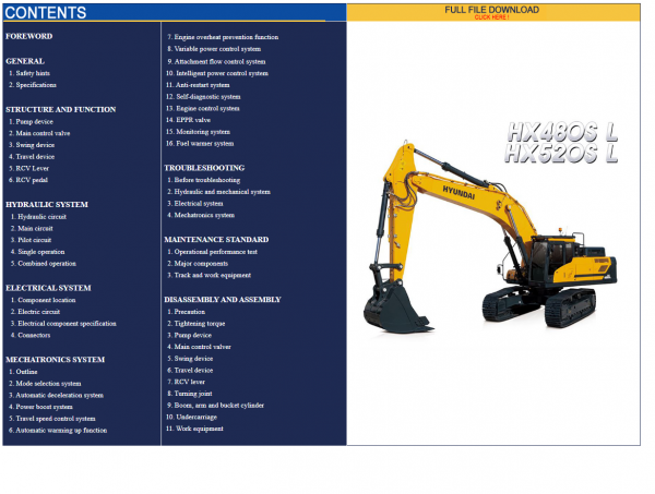 Hyundai CERES Heavy Equipment Service Manual Updated 09.2021 Offline DVD 8