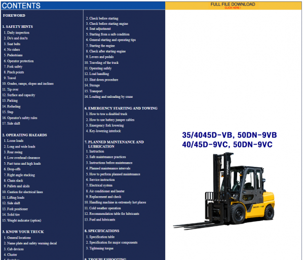 Hyundai Forklift Trucks Operator Manual Updated 09.2021 Offline DVD 5