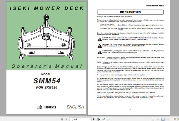 Iseki Lawn Tractor SXG323 SXG326 Operator Manual 4