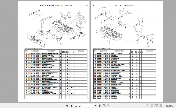 Iseki Riding Mower SF300 Parts Manual 2