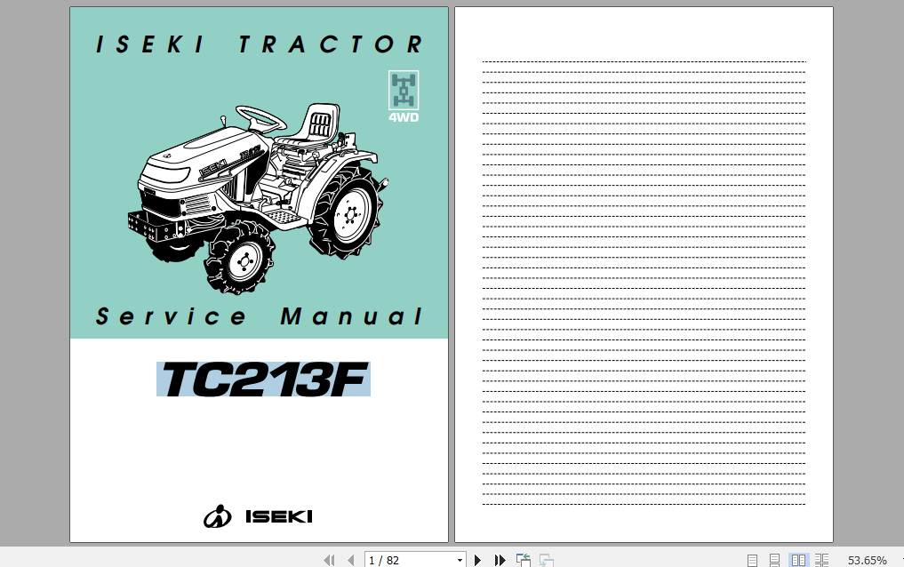 Iseki Tractor TC213F Service Manual 1