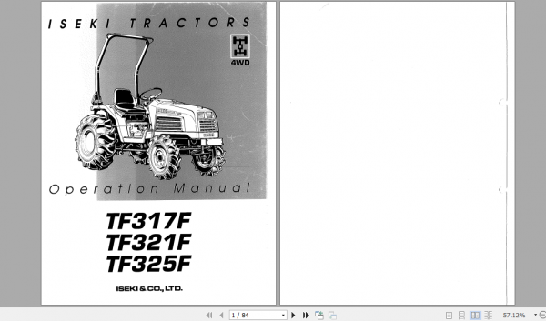 Iseki Tractor TF317 321 325 330 Operator Manual 1