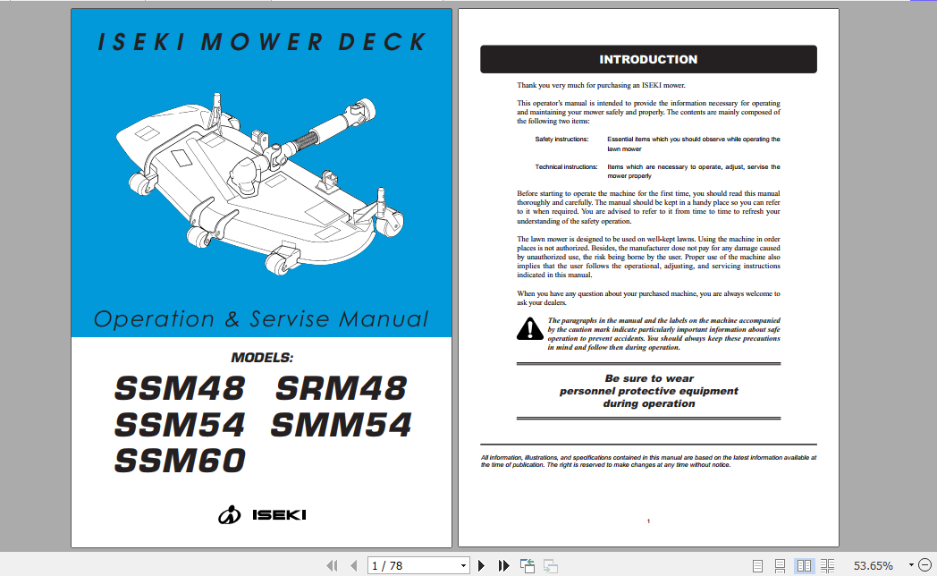 Iseki Tractor TM3215 TM3245 TM3265 Operator Manual 2