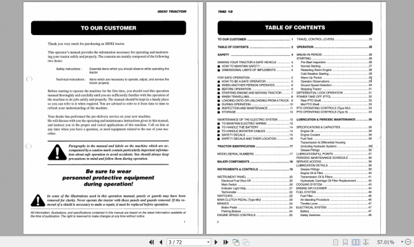 Iseki Tractor TMG18 Operator Manual 2