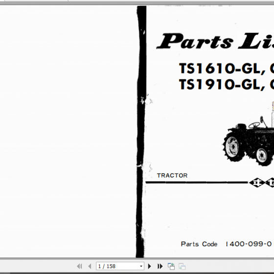 Iseki Tractor TS1610 TS2220 TS2810 TS2510 TS3110 TS3510 TS4510 Parts