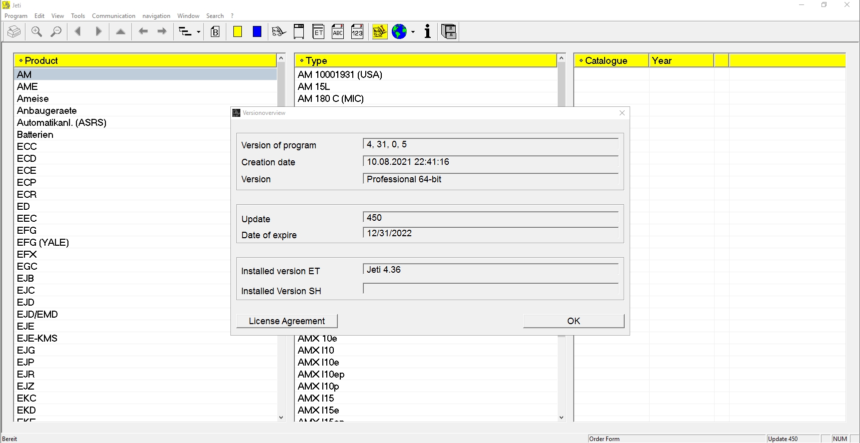 JUNGHEINRICH JETI ForkLift ET v4.36 Updated 450 08.2021 Spare Parts Catalog Full Instruction 1
