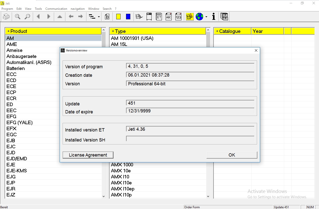JUNGHEINRICH JETI ForkLift ET v4.36 Updated 451 08.2021 Spare Parts Catalog Full Instruction 1