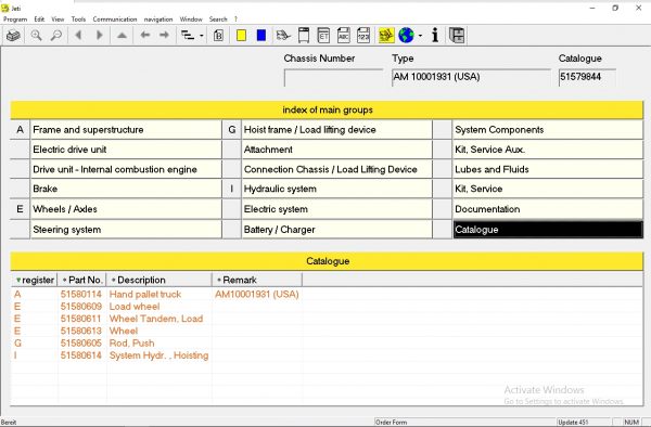 JUNGHEINRICH JETI ForkLift ET v4.36 Updated 451 08.2021 Spare Parts Catalog Full Instruction 2