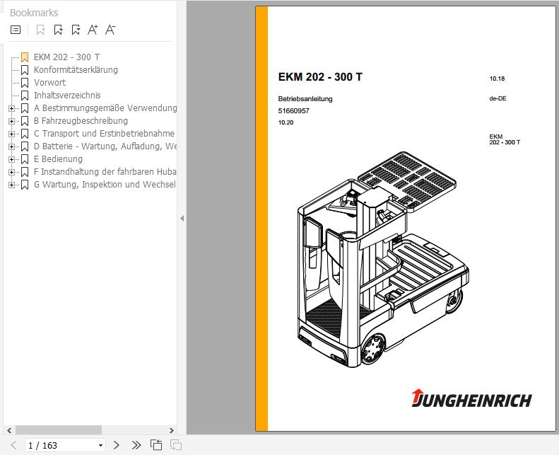 Jungheinrich Electric Order Picker EKM 202300 T Operating Instructions 102020 DE 51660957