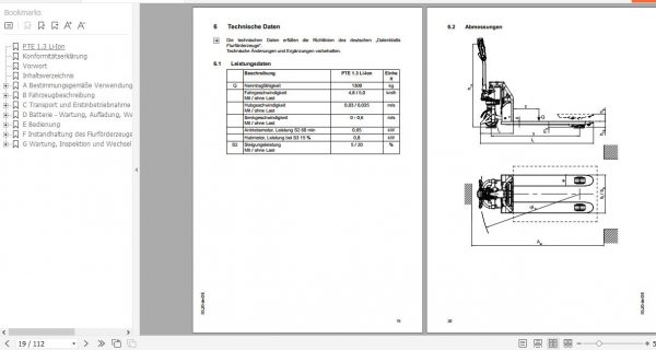 Jungheinrich Electric Pallet Truck PTE 1.3 Li Ion Operating Instructions 03 2020 DE 51828129 2