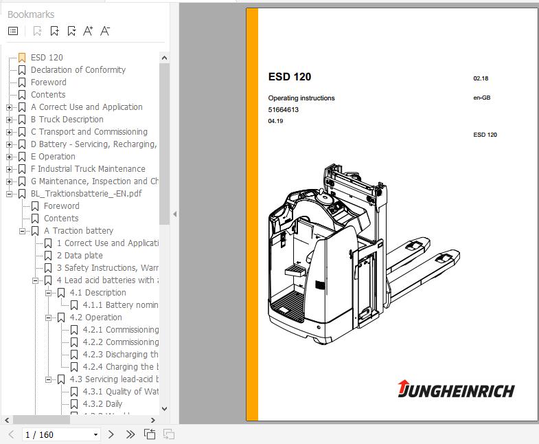 Jungheinrich Electric Stacker Truck ESD 120 Operating Instructions 04 2019 EN 51664613 1