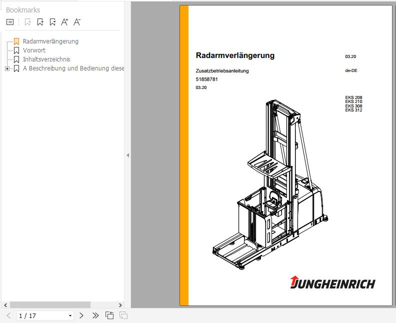 Jungheinrich Order Pickers EKS 208 210 308 312 Operating Instructions 03 2020 DE 51858781 1