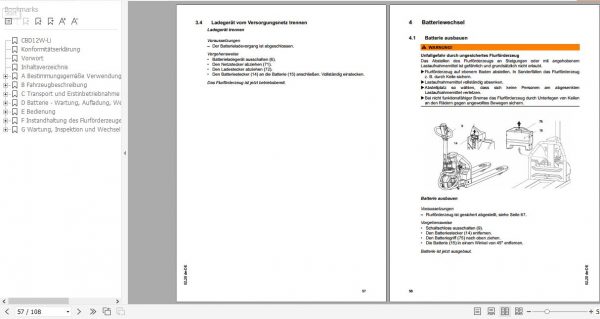Jungheinrich Pallet Truck CBD12W LI Operating Instructions 02 2020 DE 51693494 2