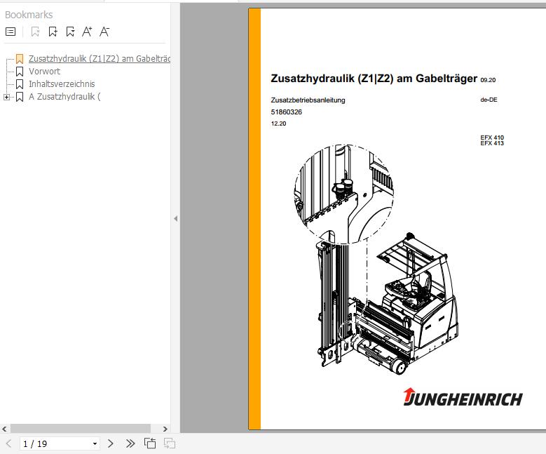 Jungheinrich Turret Truck EFX 410 413 Operating Instructions 12 2020 DE 51860326 1