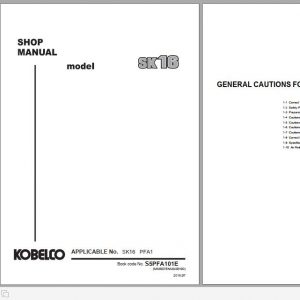 Kobelco Mini Crawler Excavators SK16 Shop Manual S5PFA101E EN PDF 1