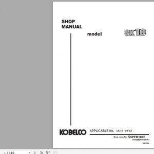 Kobelco Mini Crawler Excavators SK18 Shop Manual S5PFB101E EN PDF 1