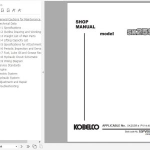 Kobelco Mini Crawler Excavators SK25SR Shop Manual S5PV0029E01 EN PDF 1