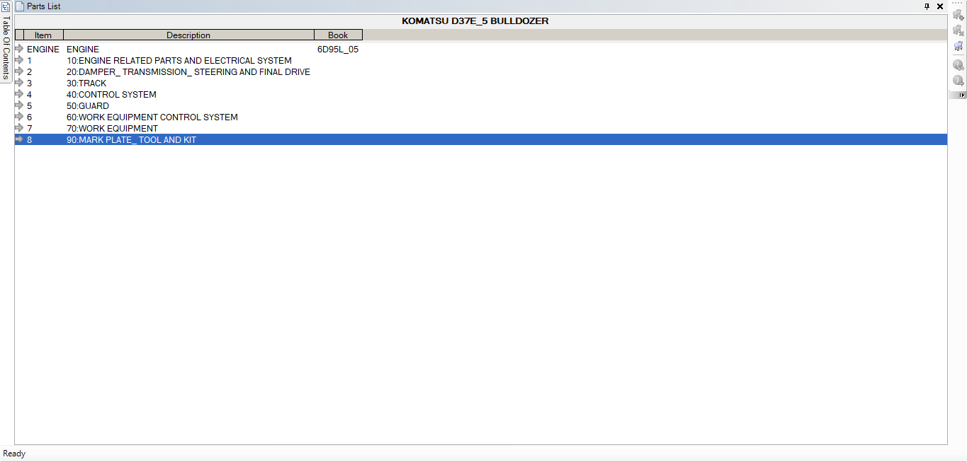 Komatsu Bulldozer D37 Spare Parts Catalog 1