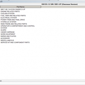 Komatsu Bulldozer D61 Spare Parts Catalog 2