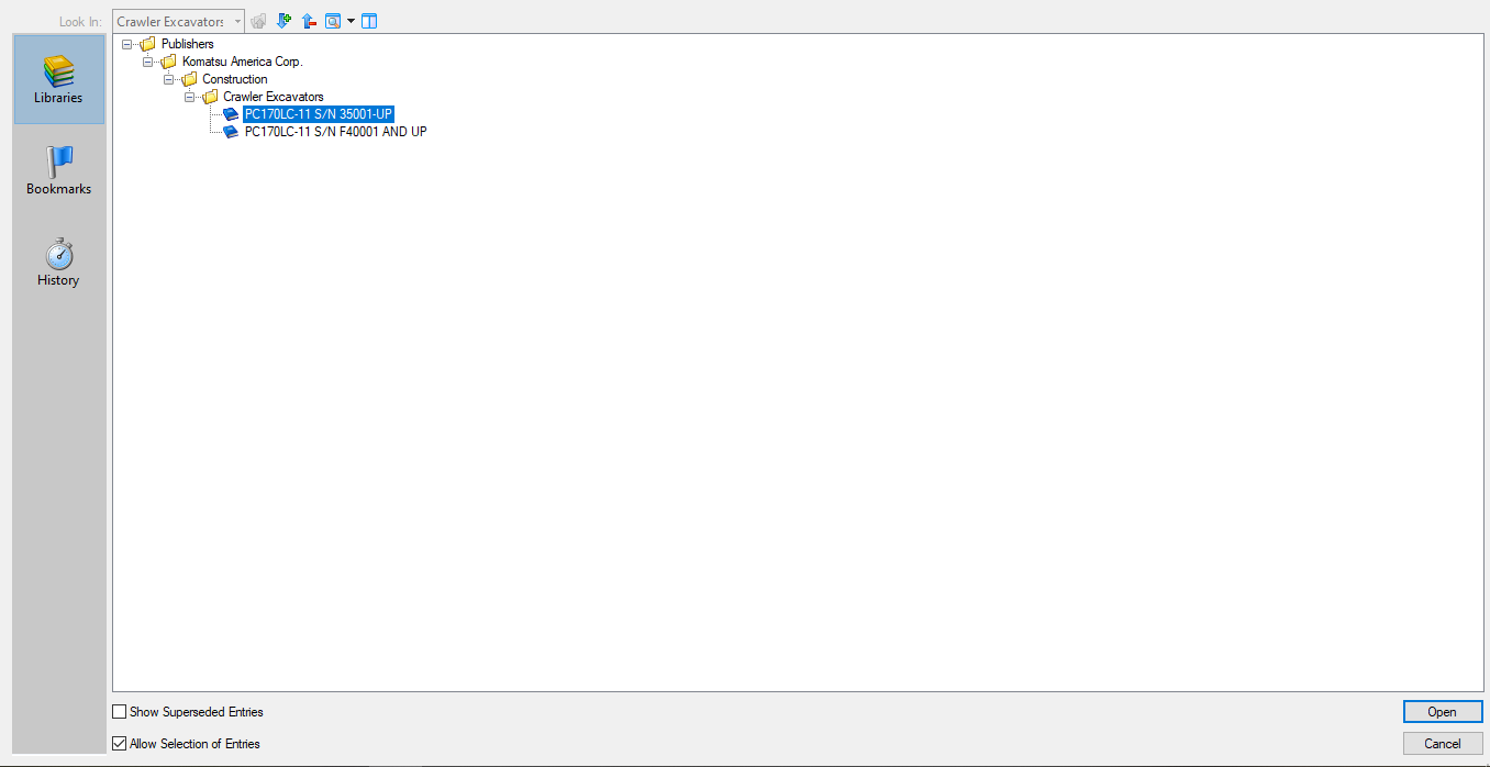 Komatsu Crawler Excavators PC170LC 11 Spare Parts Catalog 1