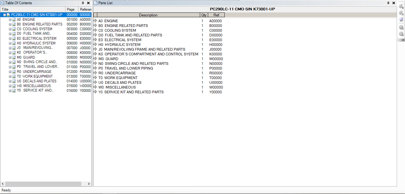 Komatsu Crawler Excavators PC290LC 11 PC290LCi 11 PC290LL 11 Spare Parts Catalog 2
