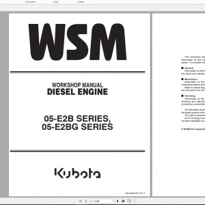 Kubota Diesel Engine 05 E2B 05 E2BG Series Workshop Manual 1