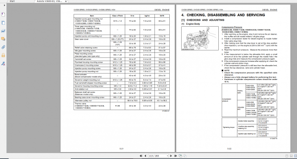 Kubota Diesel Engine V3600 E3 V3600 T E3 V3800 DI T E3 V3300 E3BG V3600 T E3BG Operator Manual 3