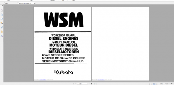 Kubota Diesel Engine Z482 Workshop Manual 1