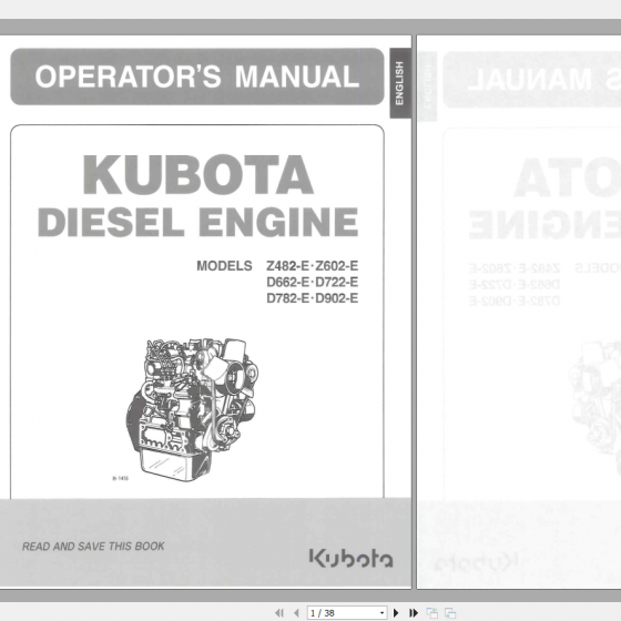 Kubota Diesel Engine Z482 Manual
