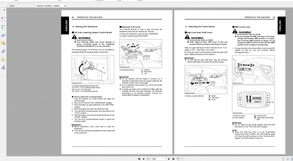 Kubota Front Mower F2690E F2690 F3990 Operators Manual 3