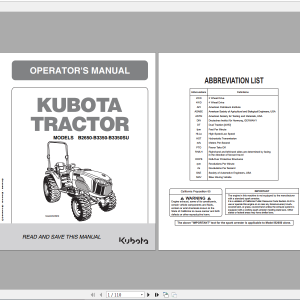 Kubota Tractor B2650 B3350 B3350SU Operators Manual 1