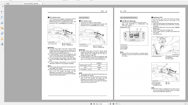 Kubota Tractor B2650 B3350 B3350SU Operators Manual 3