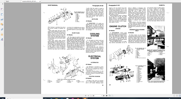 Kubota Tractor B5100 B6100 B7100 Shop Service Operators Manual 2