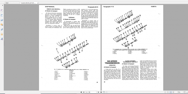 Kubota Tractor B5100 B6100 B7100 Shop Service Operators Manual 3
